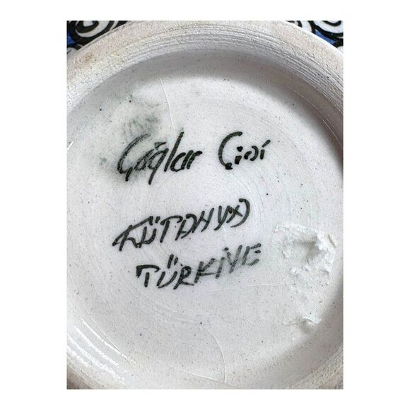 Handmade Kutahya Turkey Turkish Iznik Carnation Floral Pattern Ceramic Cini Bowl - Picture 4 of 6